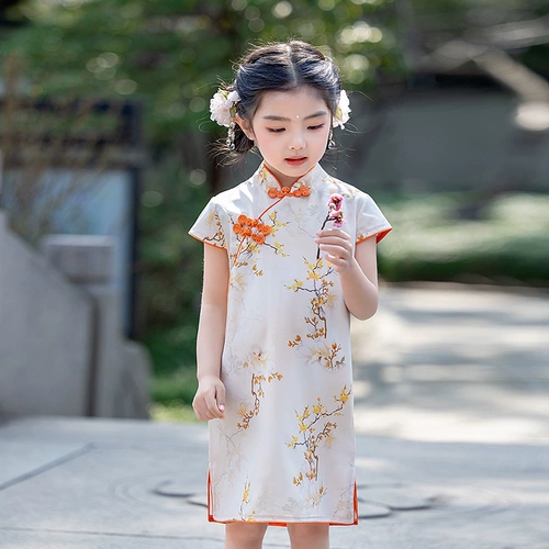 Летнее ципао, детское платье, ханьфу, китайский стиль