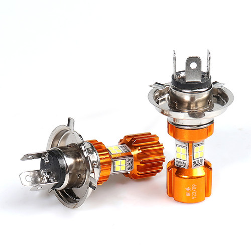 电动车灯泡led强光摩托车大灯超亮前大灯12V48V80V内置前灯双爪灯 - 图0