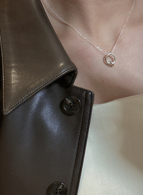 嘉兴银家s925纯银韩版小众设计感打结简约项链时尚个性流线锁骨链