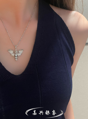 嘉兴银家s925纯银小众设计感丘比特小天使吊坠高级意大利精工项坠
