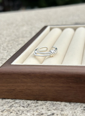 嘉兴银家s925纯银韩版个性网红打结戒指女高级感轻奢小众设计指环