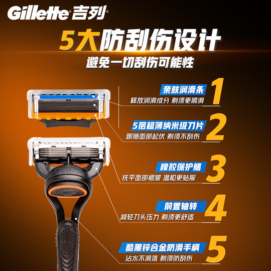 Gillette Razor Blade Hidden 5 manual razor 5 layers