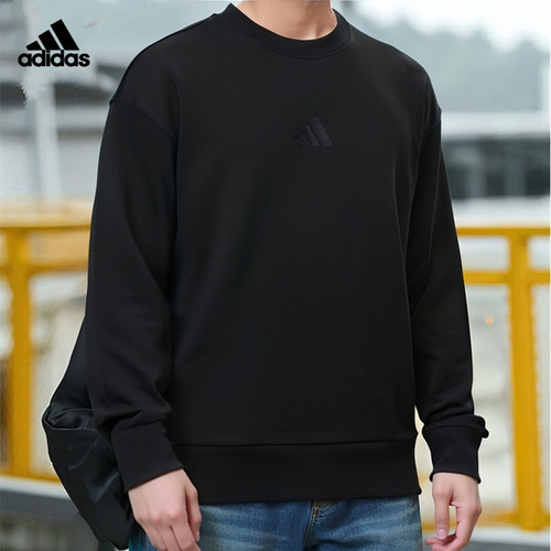 阿迪达斯男装2025新款运动休闲舒适圆领保暖套头衫长袖卫衣IX1261 - 图0