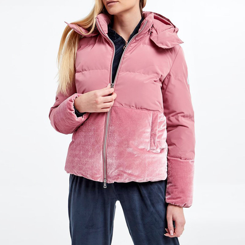 EA7阿玛尼 女士徽标刺绣拼接连帽棉服夹克上衣外套 6LTB20 TN8AZ,淘宝优惠券,粉丝福利购,淘宝优惠卷