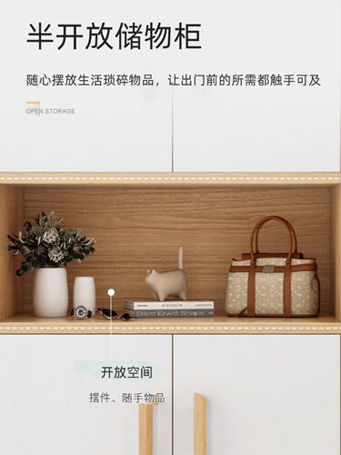 鞋柜家用门口大容量入户门玄关柜一体隔断靠墙收纳储物柜加高鞋架 - 图2