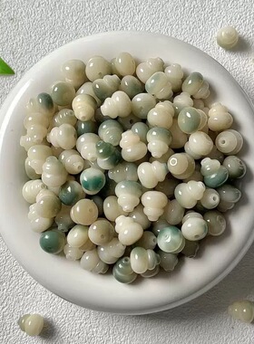 菩提根雕刻绿飘花葫芦diy配饰