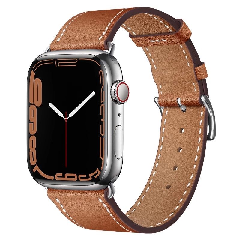 适用苹果applewatch11/10手表表带iwatch10手表带s11真皮S9皮质运动s8配件s7替换ultra2腕带se男女款S10高级3