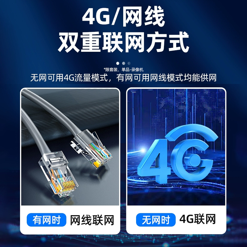 海康威视4G无线网络POE硬盘录像机NVR主机监控摄像影头监控器套装