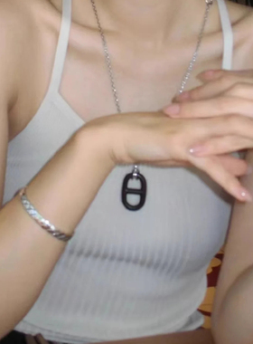 木质猪鼻子项链吊坠小众设计