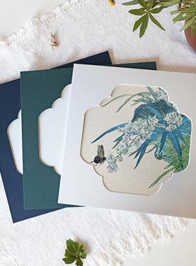 卡纸相框中式花型海棠绣球