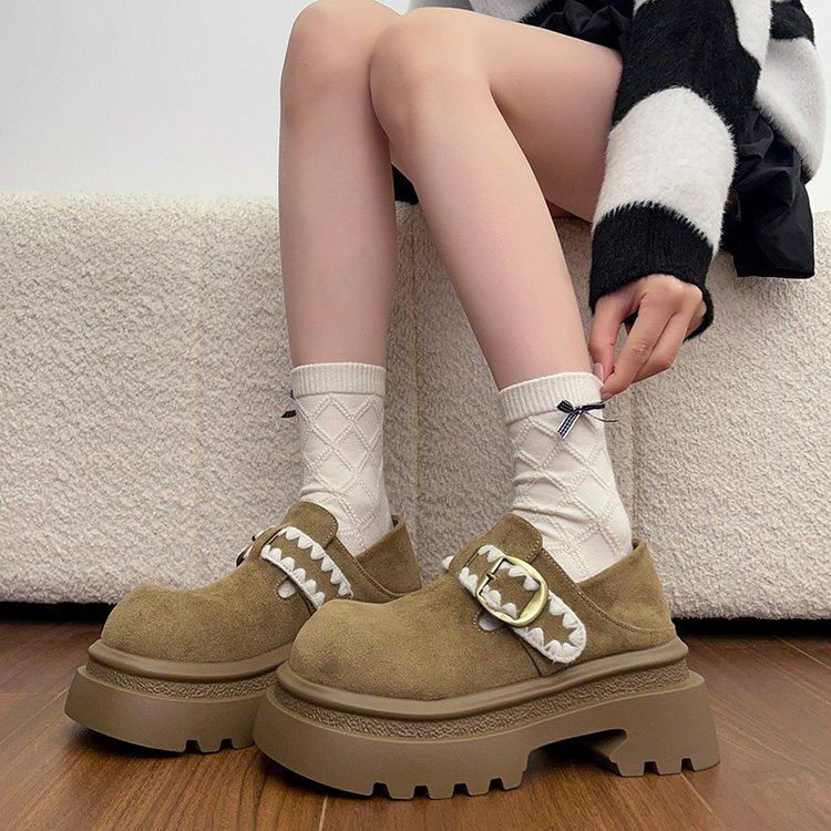 2026冬季新款深口单鞋深口松糕底一脚蹬2026年春季单鞋PU高跟,淘宝优惠券,粉丝福利购,淘宝优惠卷