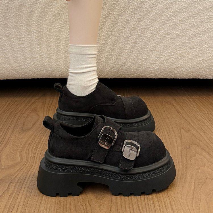 2026春秋季新款深口单鞋女牛反绒磨砂皮棉复古棕色增高舒适单鞋女,淘宝优惠券,粉丝福利购,淘宝优惠卷