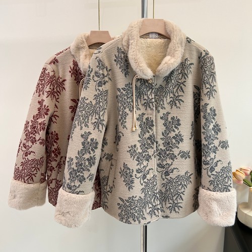 老年妈妈款冬装加绒加厚外套中老年女秋冬洋气奶奶新中式上衣棉服 - 图3