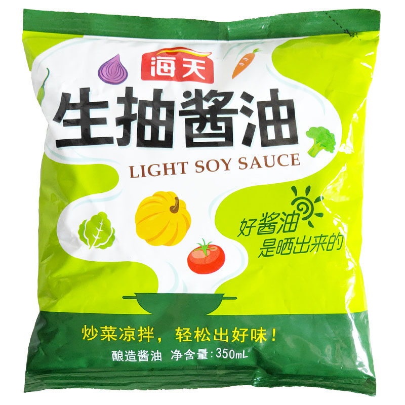 海天生抽酱油350ml*6袋 提鲜点蘸凉拌家用袋装生抽酱油日常调味品,淘宝优惠券,粉丝福利购,淘宝优惠卷
