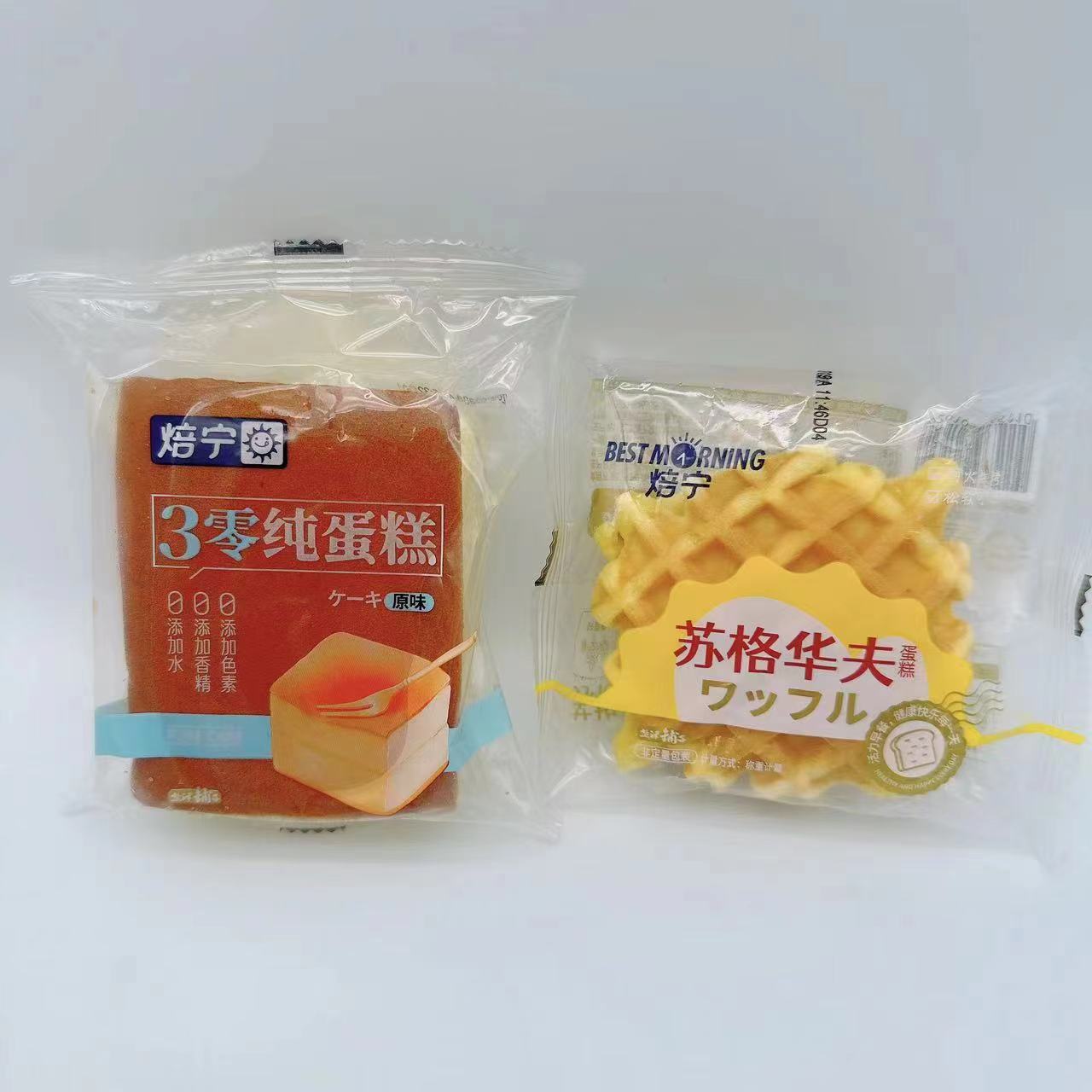 盐津铺子焙宁3零纯蛋糕原味面包苏格华夫蛋糕早餐代餐休闲零食-图0