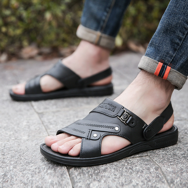 凉鞋男款2025夏季新款男士休闲软底沙滩鞋防滑耐磨开车两用凉拖鞋,淘宝优惠券,粉丝福利购,淘宝优惠卷