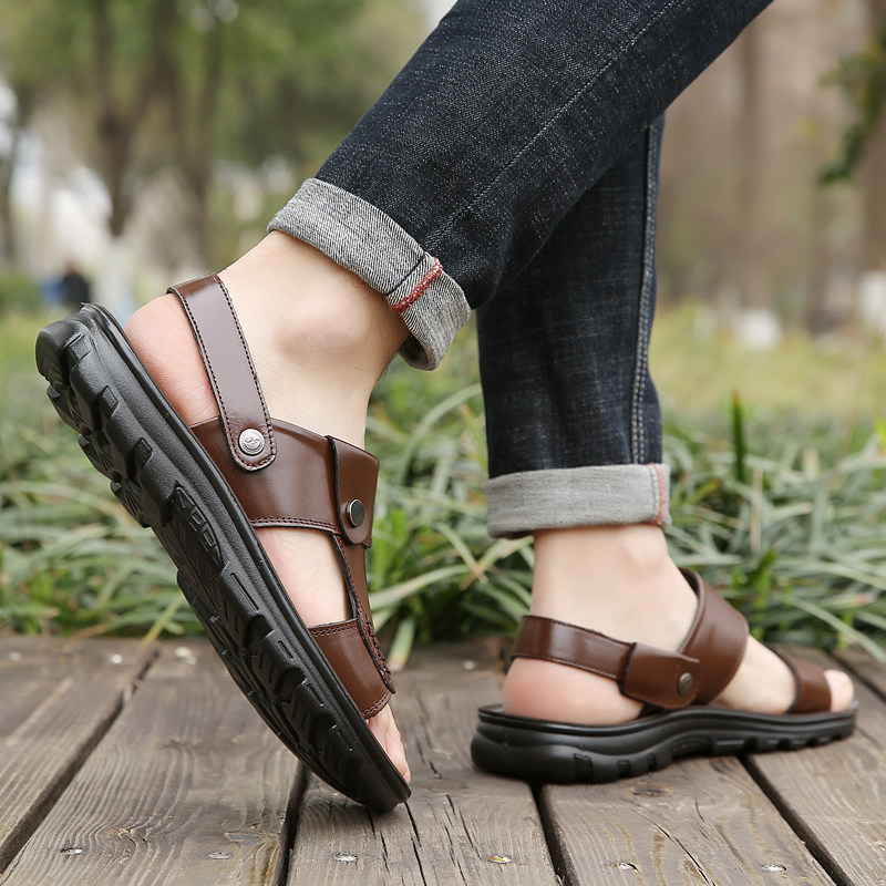 凉鞋男2025夏季新款透气休闲沙滩鞋开车外穿两用防滑防水软底凉拖,淘宝优惠券,粉丝福利购,淘宝优惠卷