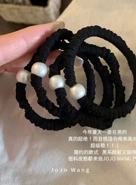 韩系黑色珍珠小肠发圈高弹力
