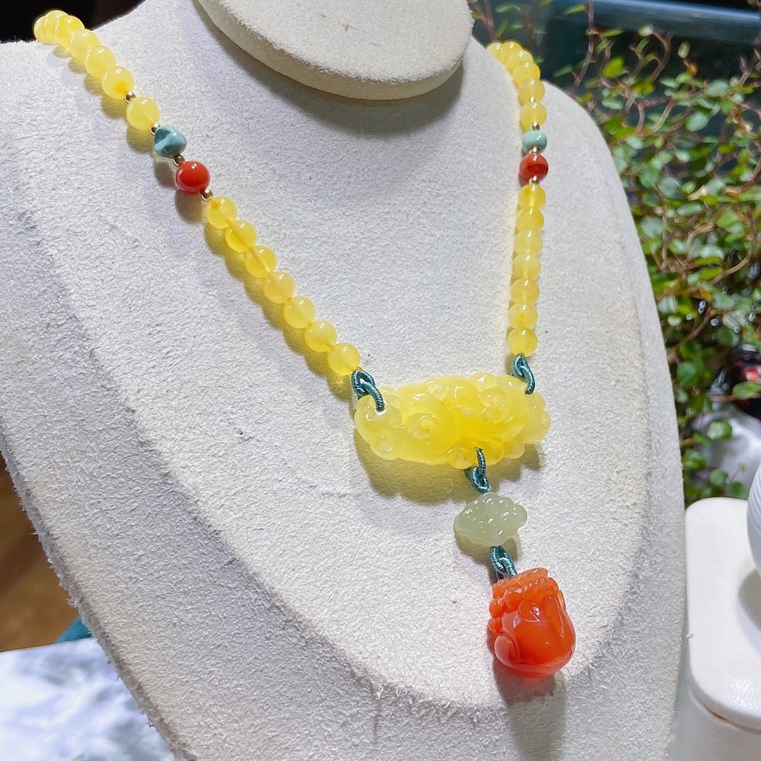 天然原矿蜜蜡貔貅吊坠项链毛衣链女款原创设计送老婆闺蜜礼物,淘宝优惠券,粉丝福利购,淘宝优惠卷