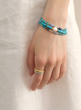 aidencandice四叶花图腾开口戒指