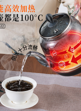 高度新品灰玻璃电水壶烧水家用台面嵌入两用双炉电热水壶泡茶专用