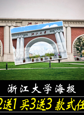 浙江大学海报名校贴画励志贴纸房间床头装饰画墙贴背胶壁纸定制