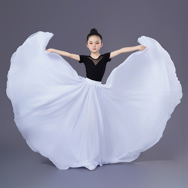 儿童舞蹈半身裙大摆雪纺古典舞民族舞新疆舞蹈裙长裙中国舞演出服,淘宝优惠券,粉丝福利购,淘宝优惠卷