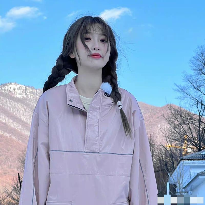 超有滑雪大IXY会虞书服欣明星同款衣女冬季新趣款休色闲粉工装外