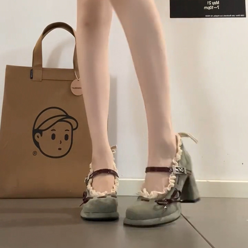 高跟鞋女2025新款冬女气质高级不累脚玛丽珍女鞋淑女蝴蝶结单鞋子,淘宝优惠券,粉丝福利购,淘宝优惠卷