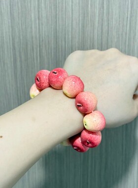 树脂苹果手串项链手串摆件超可爱小苹果小红书同款配饰DIY饰品