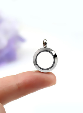 迷你不锈钢小唐卡嘎乌盒吊坠螺纹拧丝可打开装朱砂唐卡吊坠