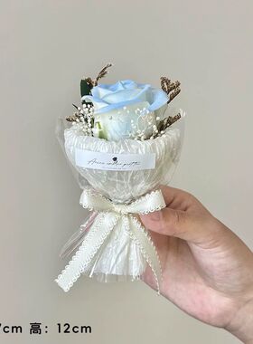 送女朋友口袋里的浪漫迷你玫瑰仿真干花送闺蜜太阳花紫色玫瑰摆件