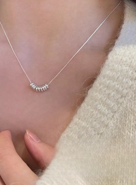 出游包出片肌理碎冰冰肌理仿碎银子银色项链女新款锁骨链仿碎银子