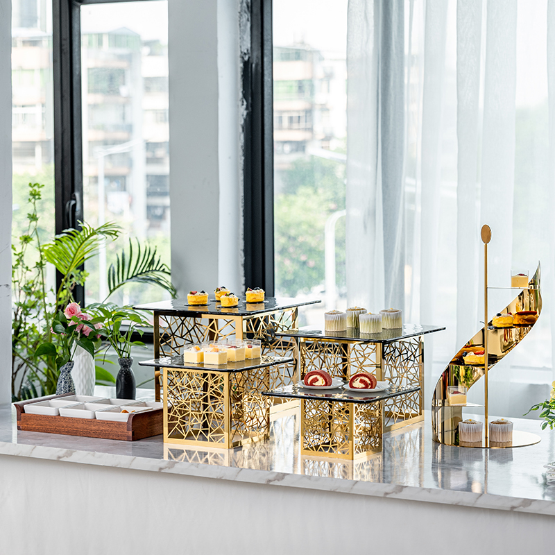 不锈钢点心架水果蛋糕托盘自助餐宴会食物展示架冷餐茶歇甜品摆台 - 图1