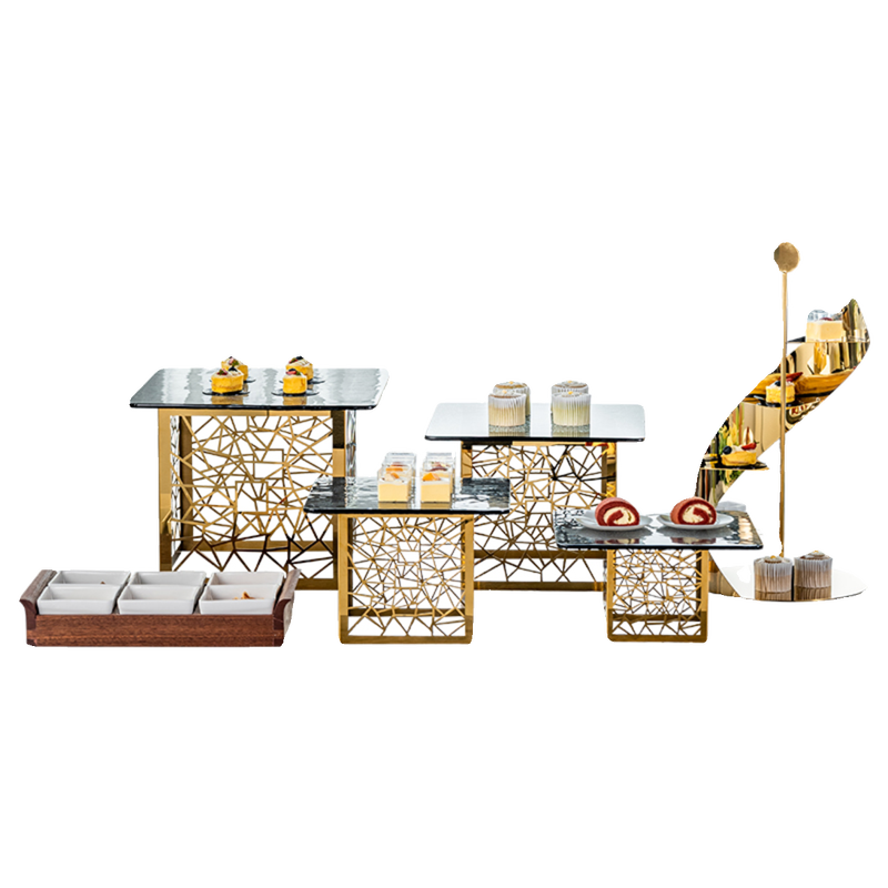 不锈钢点心架水果蛋糕托盘自助餐宴会食物展示架冷餐茶歇甜品摆台 - 图3