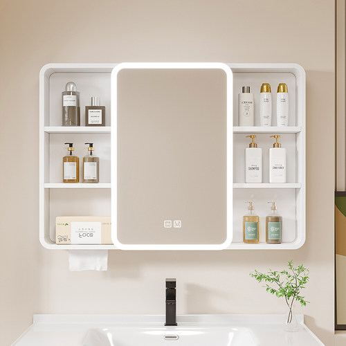 圆弧智能除雾浴室镜柜卫生间挂墙式浴室单独镜柜置物架收纳储物柜 - 图2