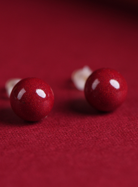 s925纯银包金原矿朱砂小众