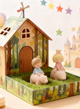 可爱卡通森林小屋桌面装饰摆件