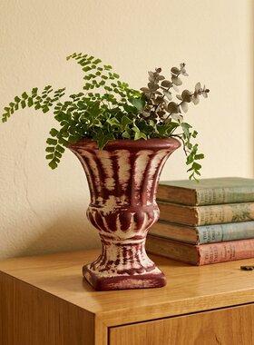 复古做旧高脚花瓶客厅玄关桌面