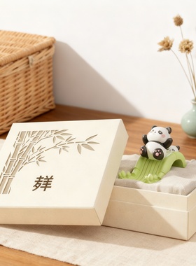 可爱熊猫装饰摆件限量典藏盒装