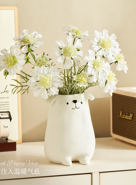 陶瓷小狗花瓶装饰品摆件