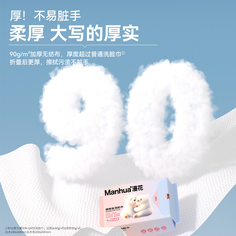 漫花一次性洗脸巾洁面巾旅游便携擦脸巾毛巾吸水加大加厚