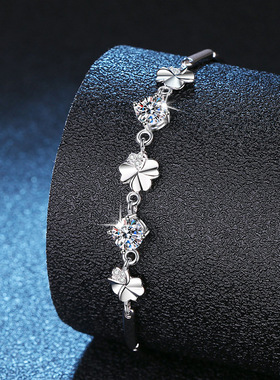幸运四叶草简约莫桑钻手链