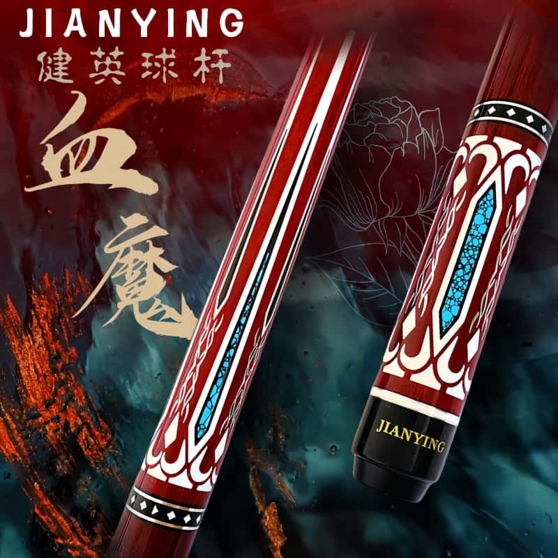 健英台球杆大头血魔中式黑八杆美式九球杆手工分体单支桌球杆套装 - 图0