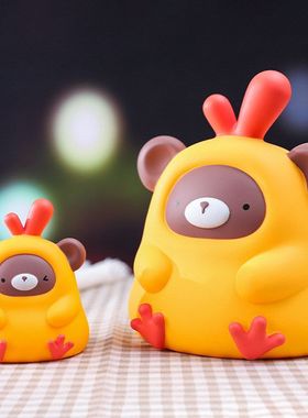 家居防摔儿童摆件小鸡伪装可取