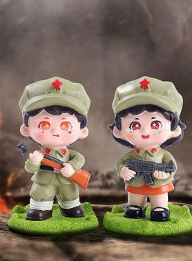 树脂盲盒军魂摆件礼物厂家直销