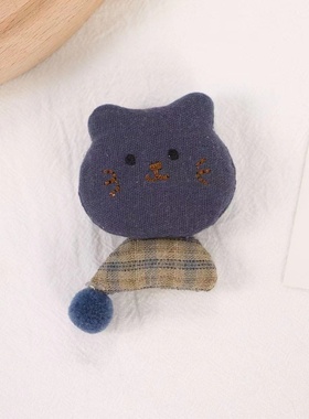 新款布艺立体充棉动物猫咪蘑菇儿童发夹挂件胸针饰品配件服装辅料