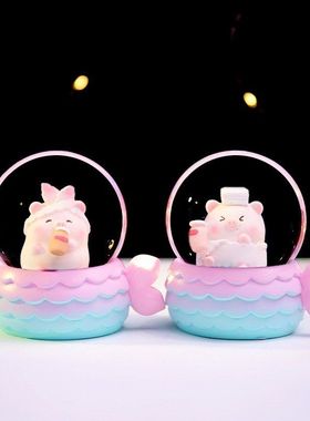 动物桌面卡通摆件发光树脂水晶球