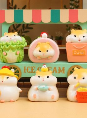 小摆件粒潮大萌手办玩具仓鼠树脂