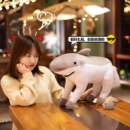 鲨骑马生日礼物男生送男友猎奇抽象恶搞女生稀奇古怪的圣诞节新年 - 图0